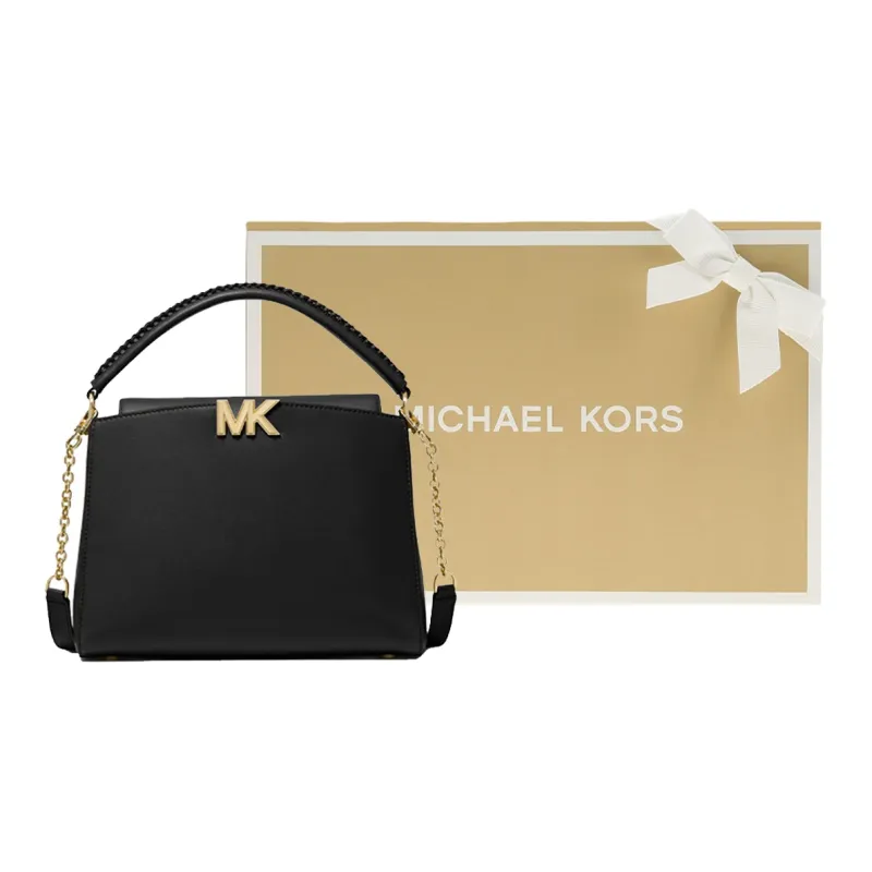 MICHAEL KORS Karlie Artificial Leather Shoulder Bag, Crossbody Bag, Handbag Medium Size Women's Black-5