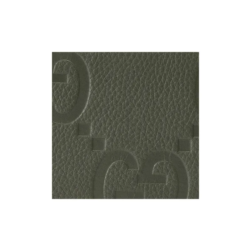 GUCCI Leather Wallet Large Size Men's Dark Green-4
