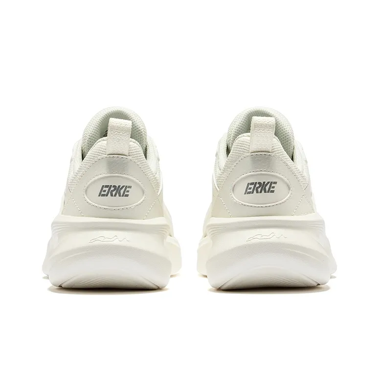 Erke Carefree Travel Wear Resistant Slip Resistant Low Top Casual Athletic Shoes Women's Microcrystal White-4