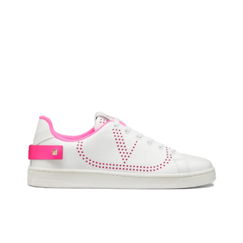Valentino GARAVANI Vlogo Low Top Stylish Skateboarding Shoes Women's Neon Pink-1