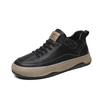 OCEANIA ROO Height Increasing Wear-Resistant Slip-Resistant Low-Top Skateboard Shoes Men's Black