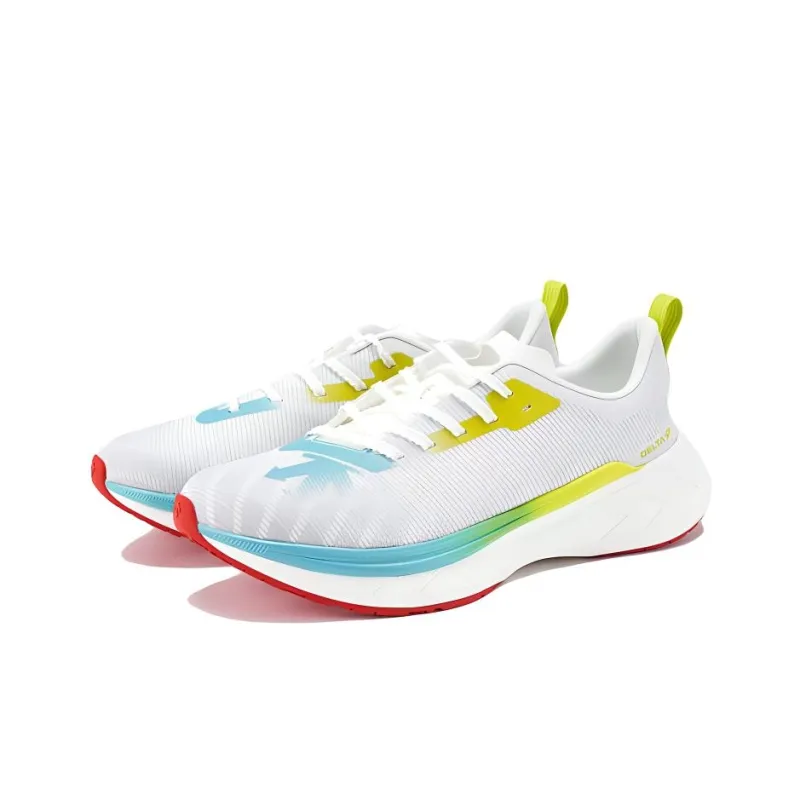 DESCENTE DELTA Cushioning Slip Resistant Low Top Running Shoes Men's White Blue-1