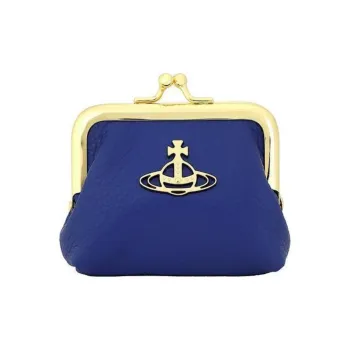 Vivienne Westwood Grain Leather Coin Purse Wallet Unisex Blue