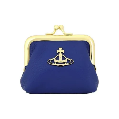 Vivienne Westwood Grain Leather Coin Purse Wallet Unisex Blue