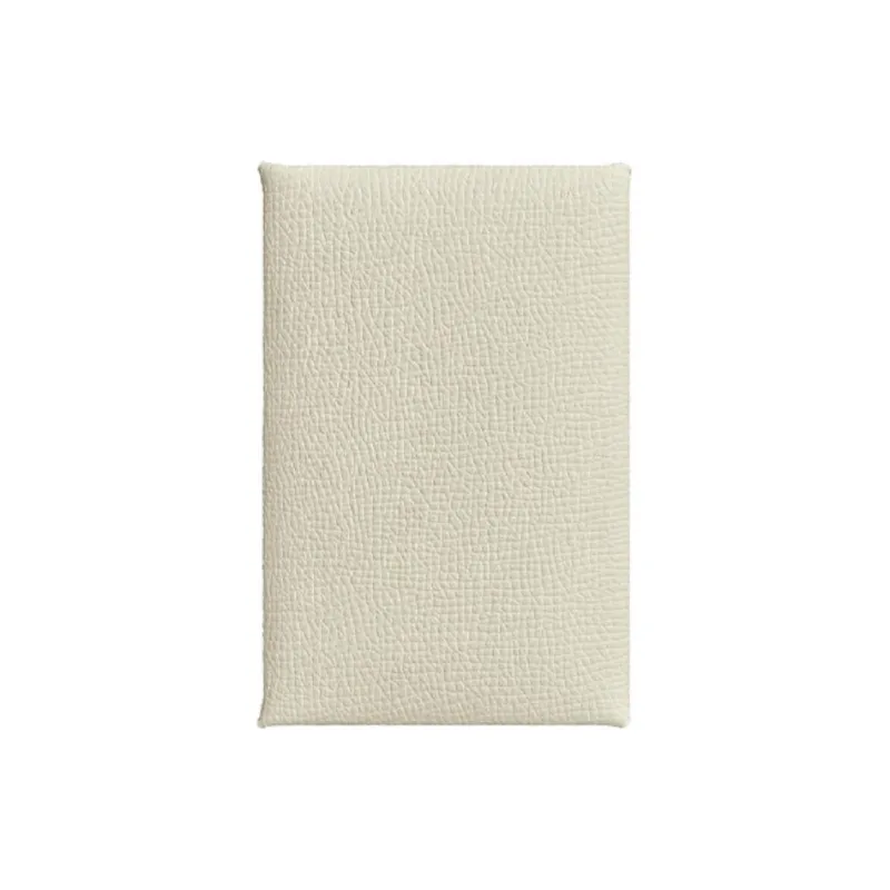 HERMES Calvi Cow Leather Wallet Coin Purse Card Holder Women's White/Sesame-0