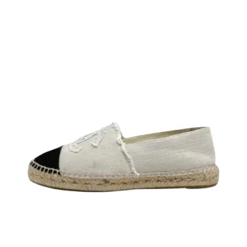 CHANEL Espadrilles Women's White Black