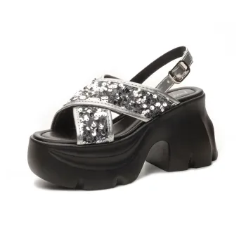 Shoe Cabinet Floral Language One Strap Sandals 9cm Women's