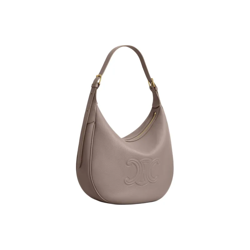 CELINE Cow Leather Handbag Shoulder Bag Women's Pebbled Color-1