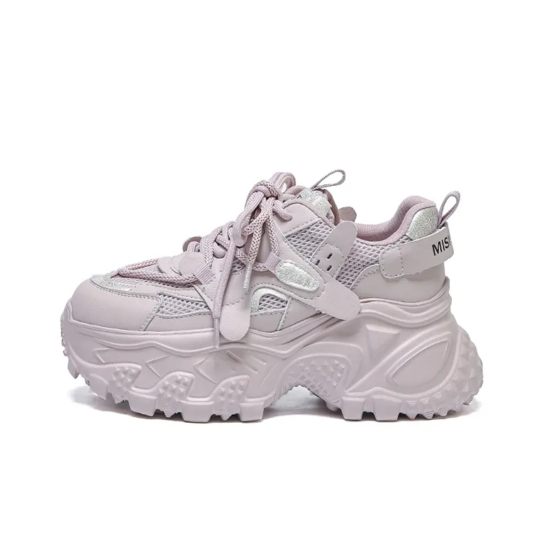 WOOS BOBO Breathable Lightweight Height Increasing Low Top Chunky Sneakers Women's-5