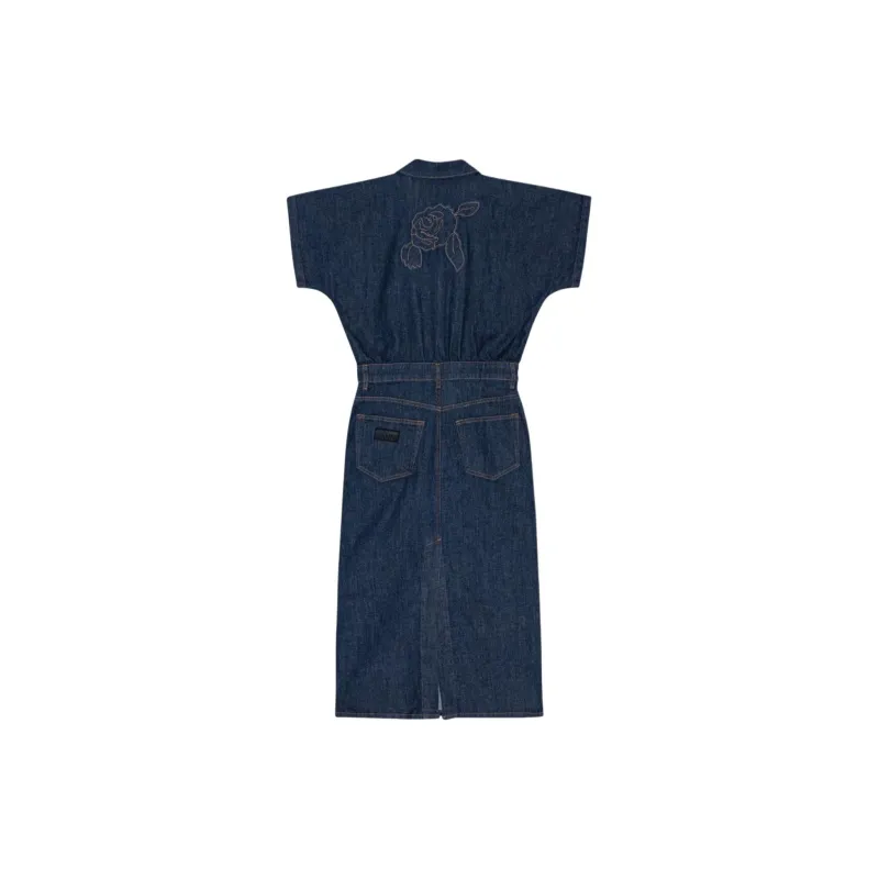 GANNI Rose Denim Midi Dress-1