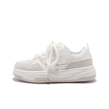 Miss Zhang Cushioned Anti Slip Wear Resistant Lightweight Height Increasing Low Top Casual Shoes Women's White Khaki
