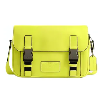 COACH Track Cow Leather Messenger Bag Shoulder Bag Crossbody Bag Men's Lemon Yellow