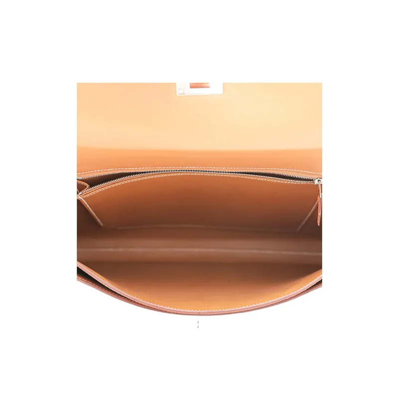 HERMES Kelly Depeches Evercolor Calfskin Business Bag Handbag Men's 37 Gold Gold-11
