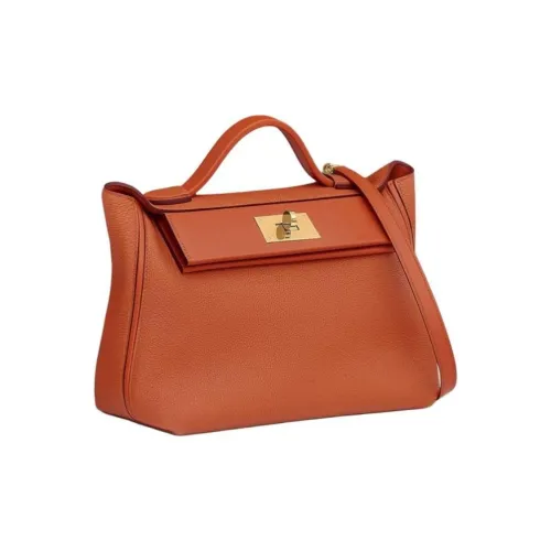 HERMES 24/24 Maurice With Swift Calfskin Crossbody Handbag Shoulder Bag Women's Clay Brown