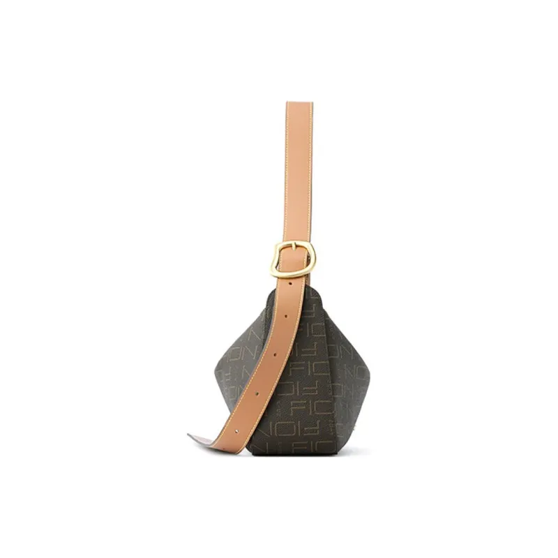 FION Canvas Canvas Shoulder Bag Women's Coffee & Tea-2
