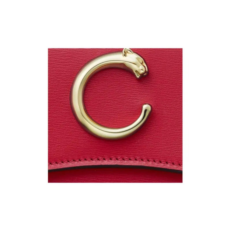 CARTIER PANTHÈRE Calfskin Wallet Women's Red Chestnut-3