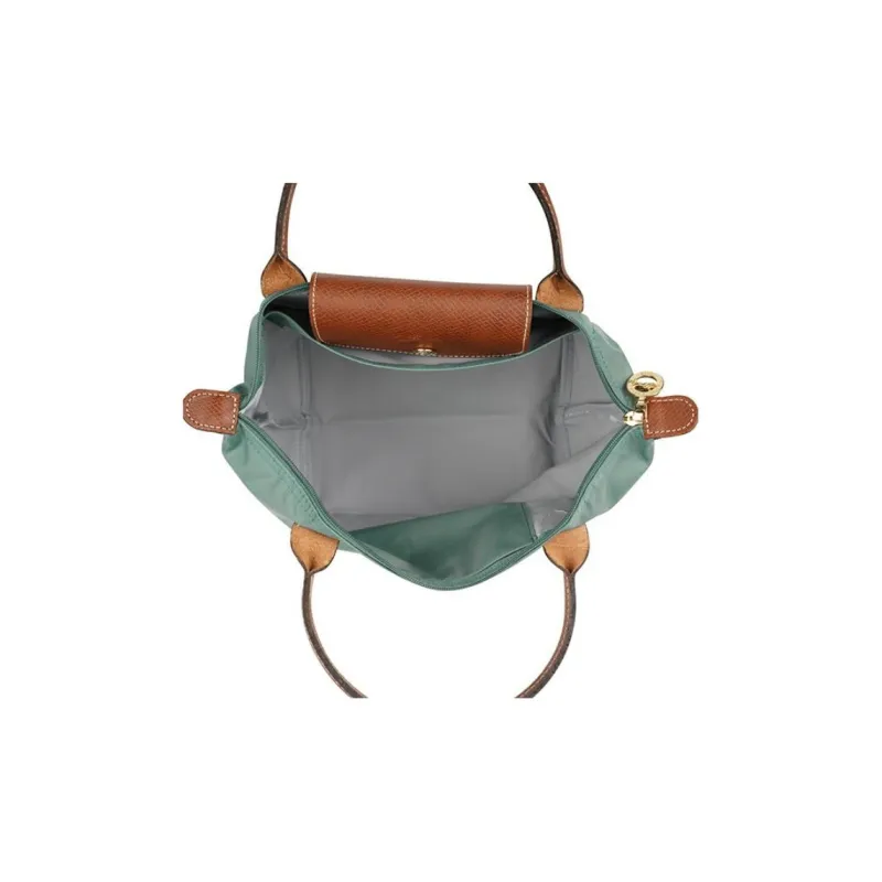 LONGCHAMP Le Pliage Canvas With Leather Handbag Small Size Women's Elm Green-5