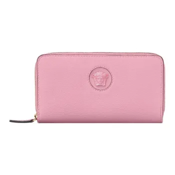 VERSACE La Medusa Leather Patchwork Calfskin Wallet Regular Women's Pink
