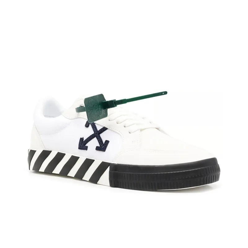 OFF WHITE Low Vulcanized Canvas Suede White Navy Blue-2