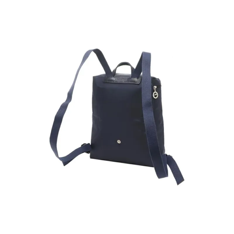 LONGCHAMP Le Pliage Green Recycled Canvas With Leather Trim Backpack Women's Marine Blue-4
