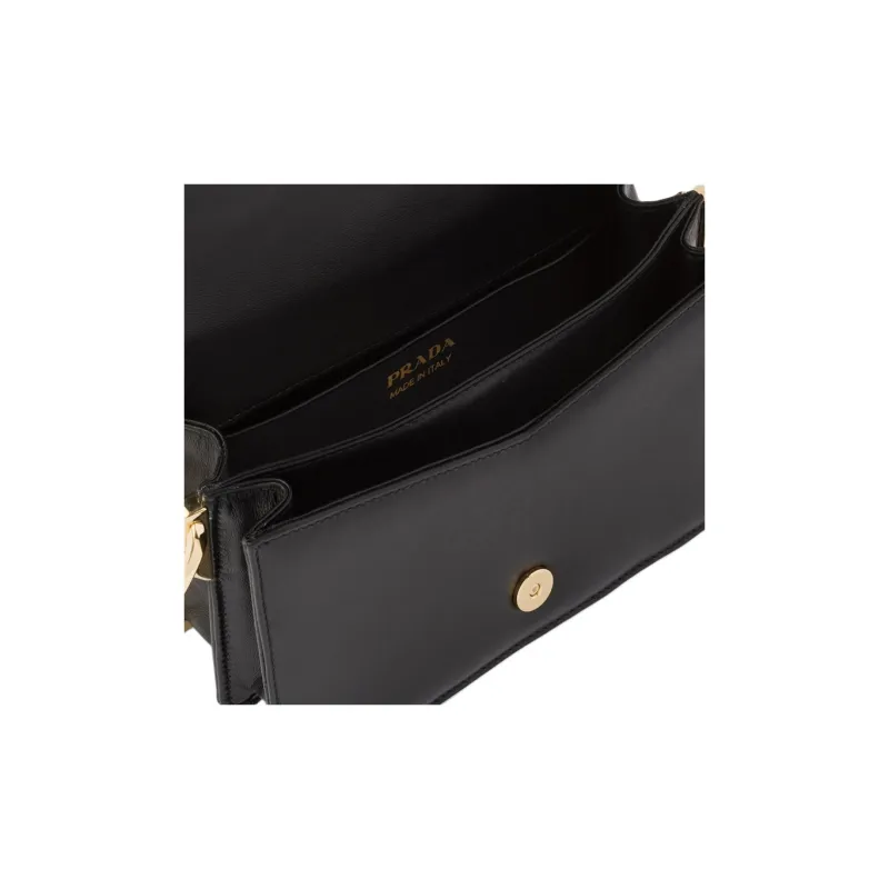 PRADA Nappa Leather Crossbody Bag Shoulder Bag Women's Black-3