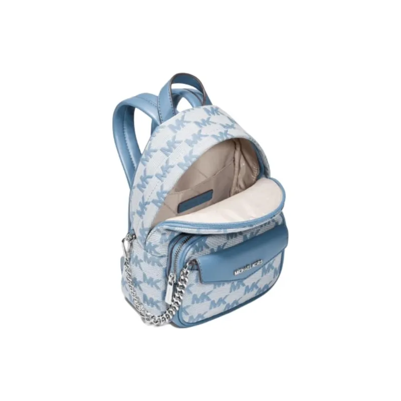 MICHAEL KORS Maisie Fabric Backpack Trumpets Women's Blue & White-4