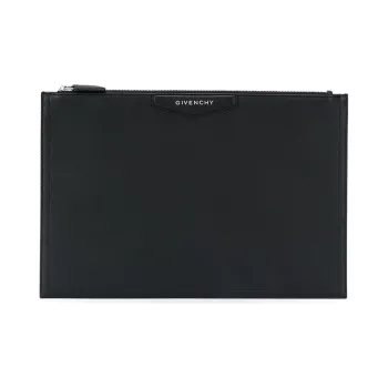 GIVENCHY Antigona Grain Leather Coin Purse, Clutch Medium Size Women's Black
