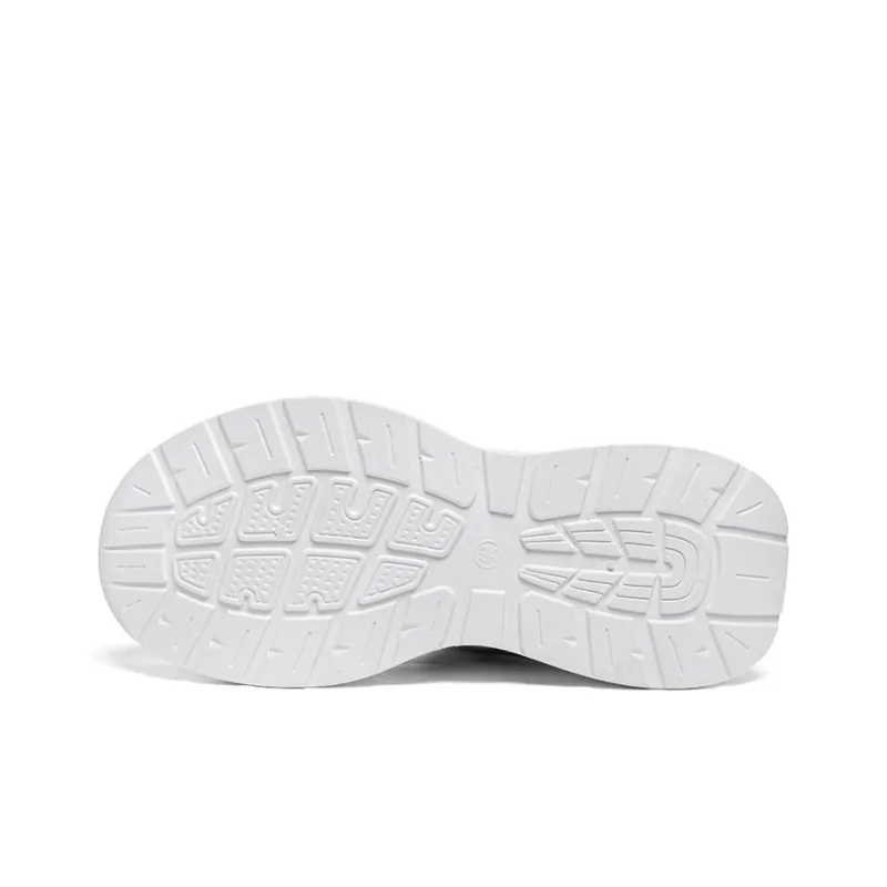 Warrior Students Platform Chunky Sneakers Lightweight And Breathable Low Top Casual Shoes Unisex White Silver-3