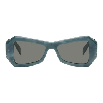 Retrosuperfuture Acetate Irregular Shape Sunglasses Men's Blue
