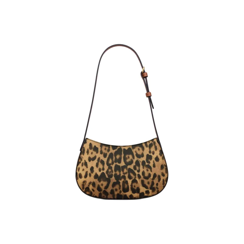 CELINE Canvas With Leather Handbag Shoulder Bag Medium Size Women's Leopard Print-2