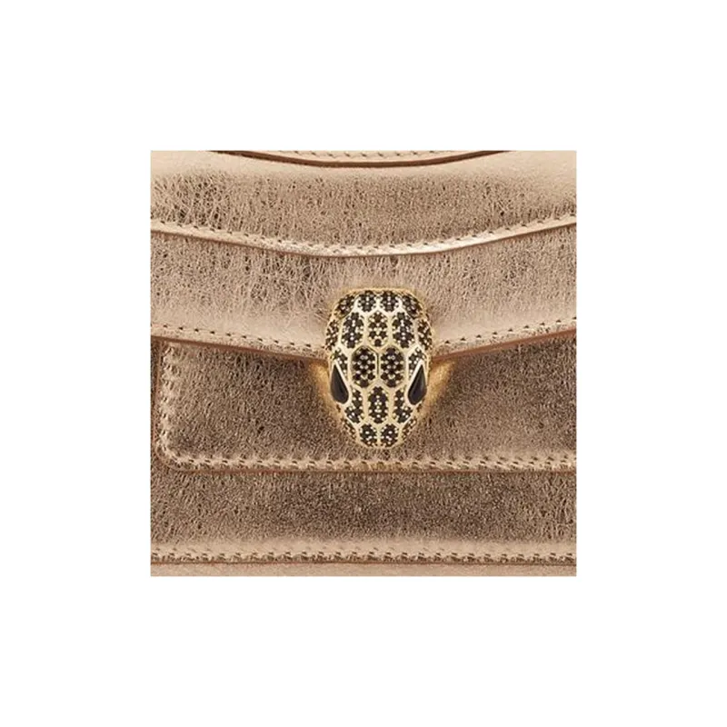 BVLGARI Serpenti Forever Series Calfskin Crossbody Bag Shoulder Bag Women's Light Gold-5
