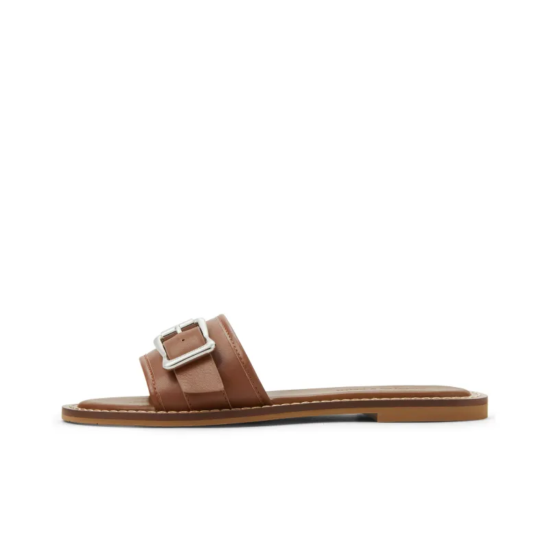 CHARLES&KEITH Composite Sole Slide Slippers 1.2cm Women's Chalk White/CARAMEL Caramel-6