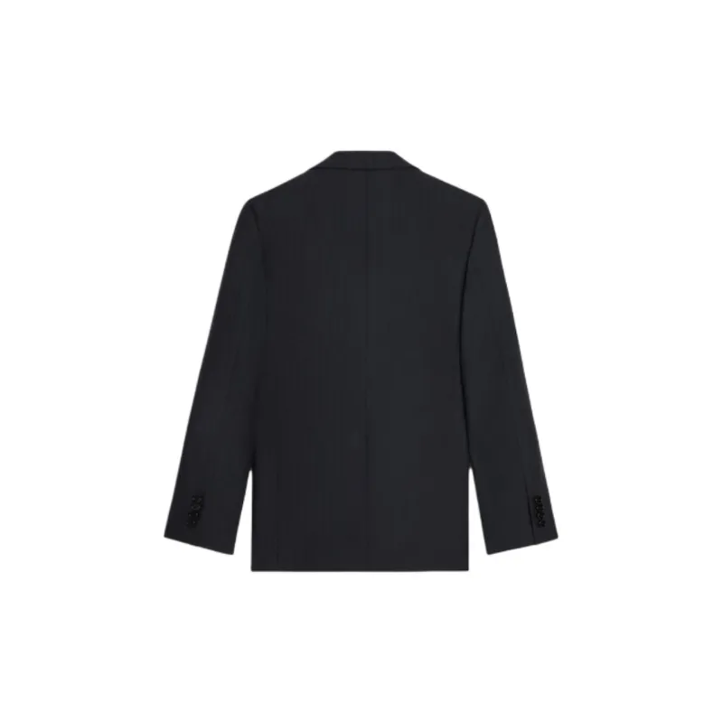 CELINE Classic Jacket In Striped Wool Navy Jackets Coats Men's Black-1