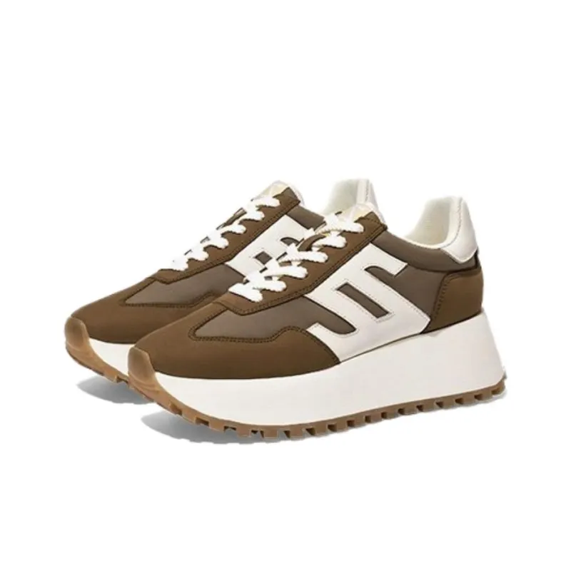 ZSAZSAZSU Low-Top Chunky Sneakers Women's Brown Coffee-1
