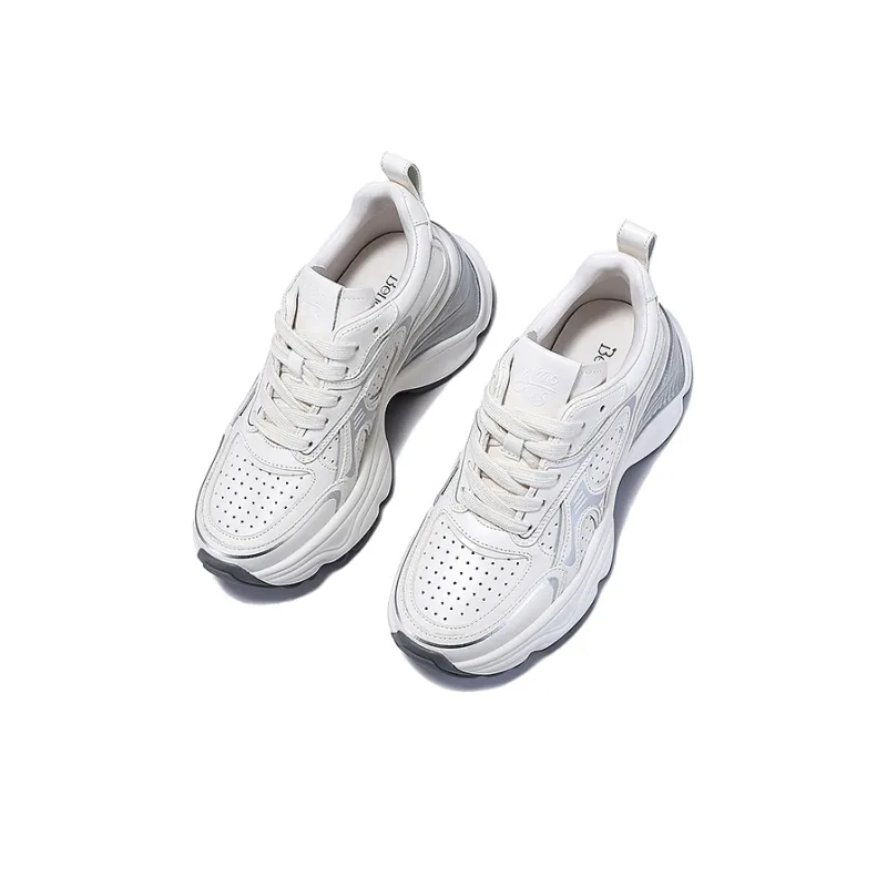BELLALILY Anti-Slip And Wear-Resistant Height Increasing Low-Top Chunky Sneakers Women's-3