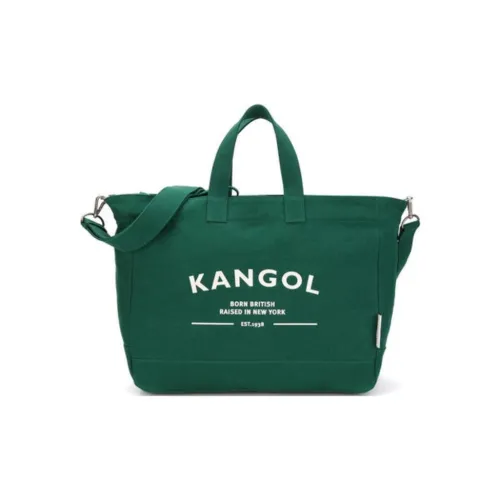 KANGOL Cotton Shoulder Bag Crossbody Bag Handbag Large Size Women's Green