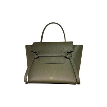 CELINE Grained Calfskin Catfish Bag Handbag Shoulder Bag Crossbody Bag Women's Olive Green