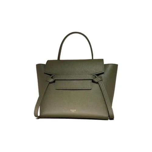 CELINE Grained Calfskin Catfish Bag Handbag Shoulder Bag Crossbody Bag Women's Olive Green