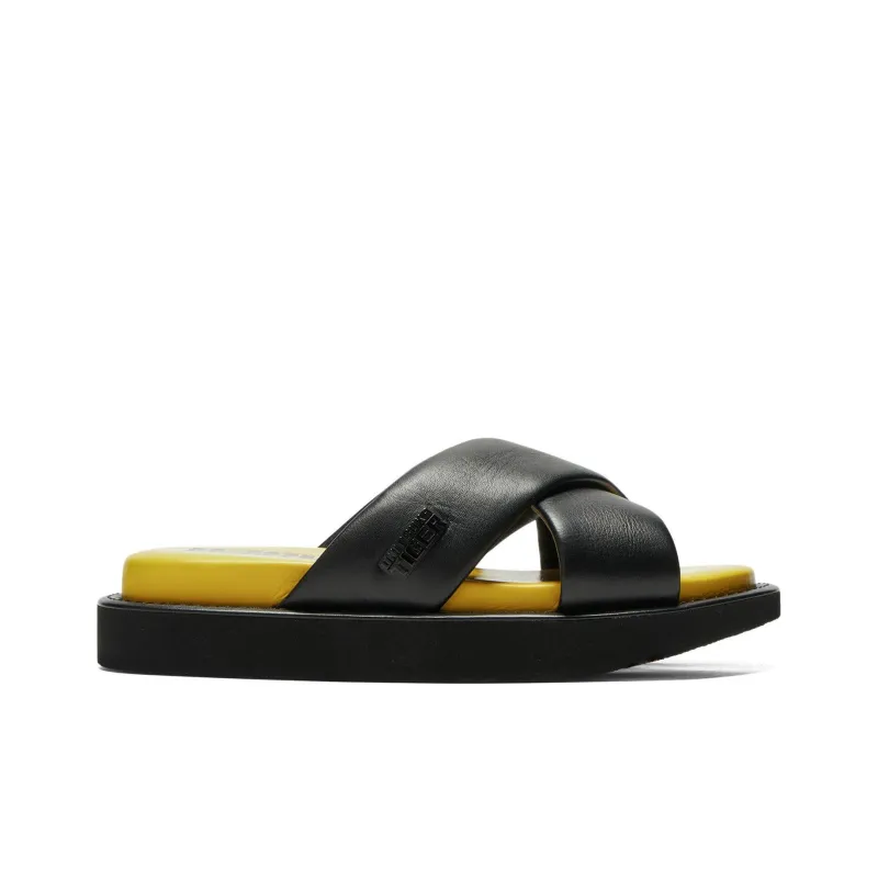 Onitsuka Tiger Slide Slippers Unisex Black Yellow-1