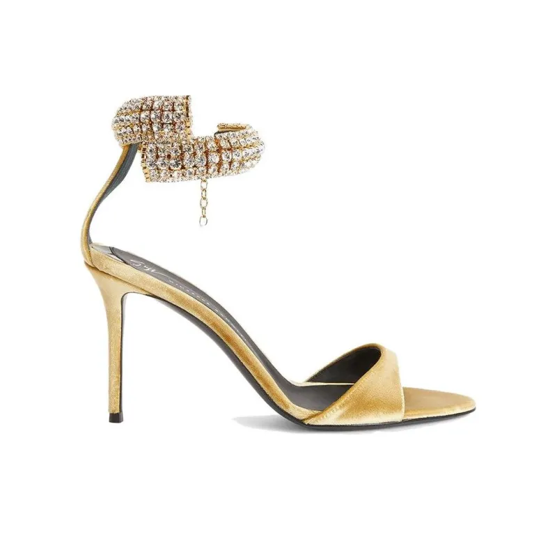 Giuseppe Zanotti Intriigo Bijoux 90mm Velvet Sandals Women's-1