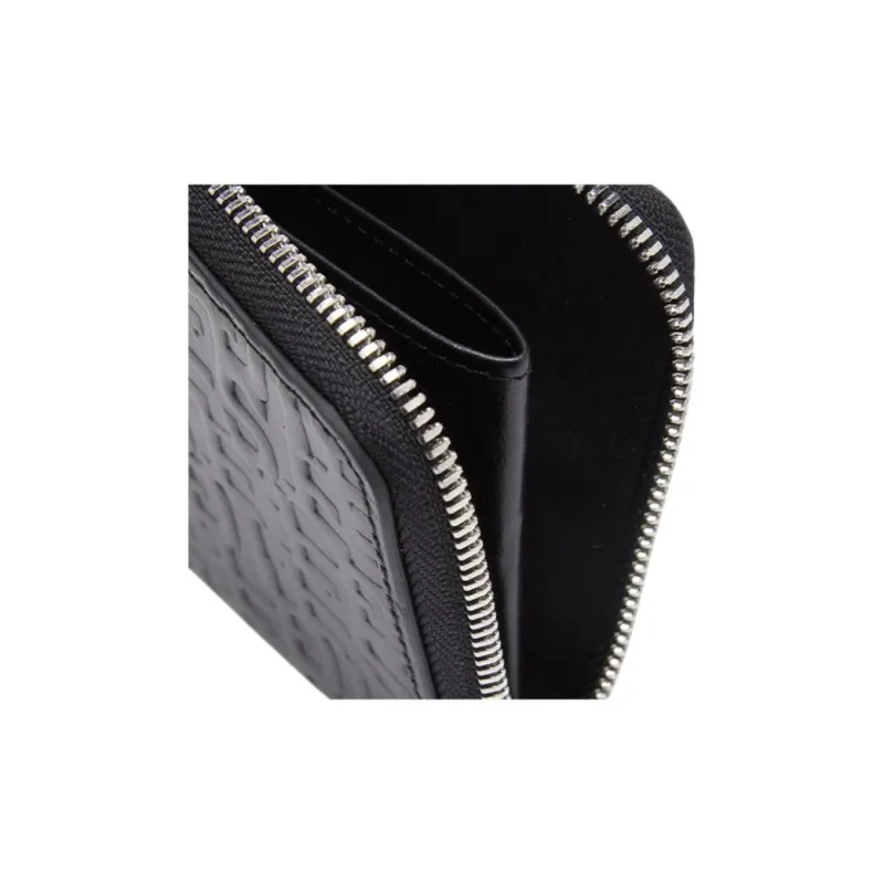 DIESEL Cow Leather Card Holder Wallet Men's Black-2