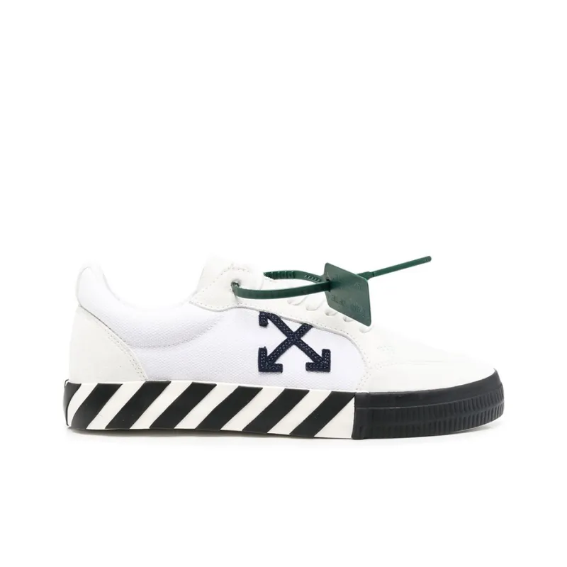 OFF WHITE Low Vulcanized Canvas Suede White Navy Blue-1