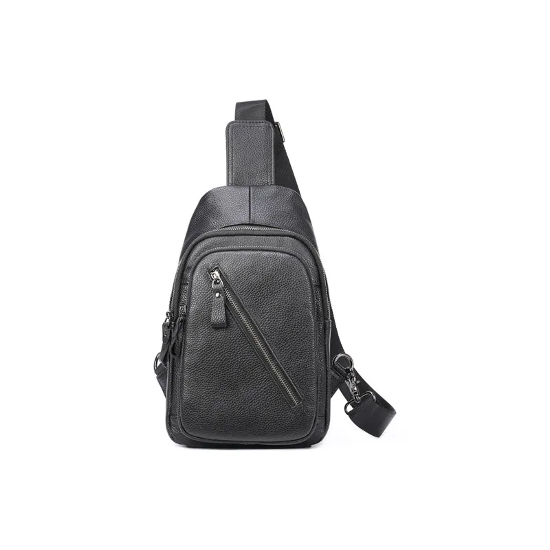 DOSRFINI Genuine Leather Sling Bag Regular Men's Black-0
