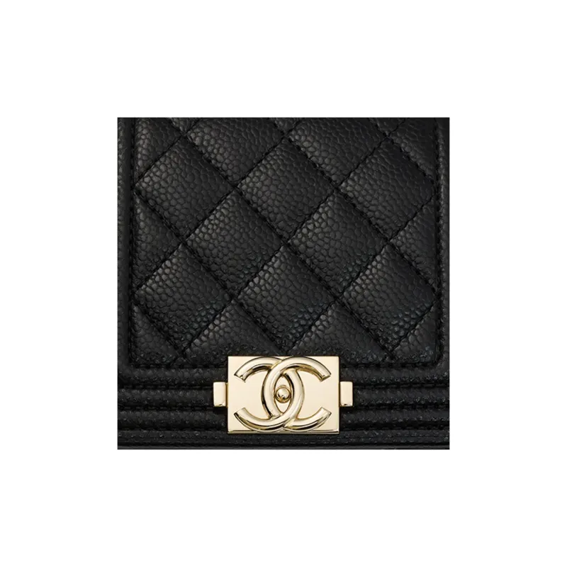 CHANEL LEBOY Grained Calfskin Shoulder Bag, Crossbody Bag, Fanny Pack Women's Black-6