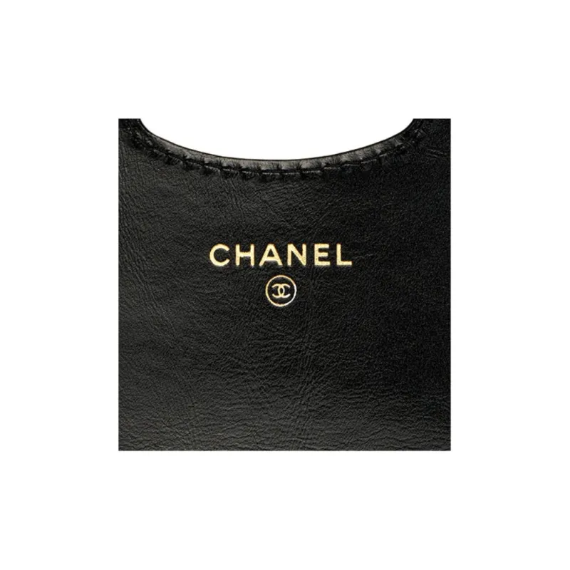 CHANEL Shiny Calfskin Coin Purse, Card Holder Women's Black-4