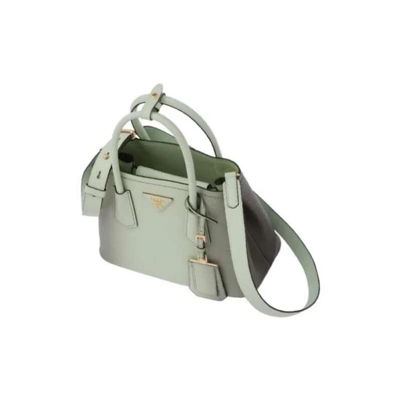 PRADA Leather Tote Bag Shopping Bag Shoulder Bag Crossbody Bag Handbag Mini Women's Gradient Green-3