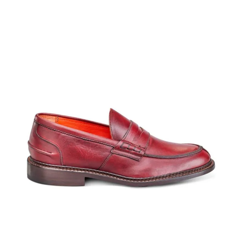 Tricker's Eva Penny Loafers Women's Burgundy-1