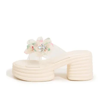 Milan Love Song Embroidered Cut Out Sandal Women's Black