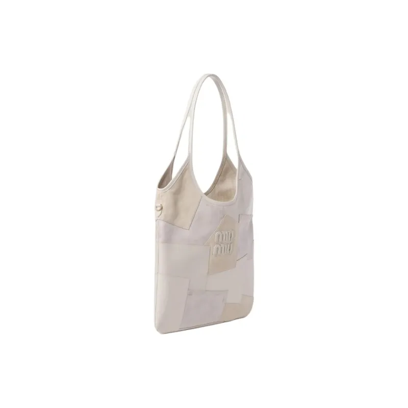MIU MIU Leather Handbag, Shoulder Bag Women's Chalk White-1