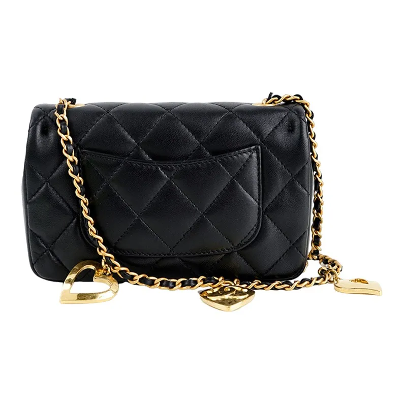 CHANEL 22BFW Sheepskin Shoulder Bag, Crossbody Bag Mini Women's Black-2